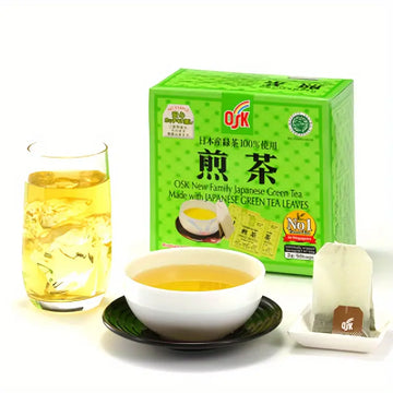 OSK Japanese Green Tea Bags Sencha, 50ct/20ct, Hot or Cold Brew, Antioxidants, Zero Calories, Sugar-Free