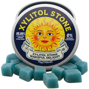 Xylitol Stone Sugar Free Hard Candy | 100% Finnish Xylitol Mints Health Conscious Snack | Refreshing Breath Mints 70g, Wakeful Delight Flavor (Clears Sinuses)